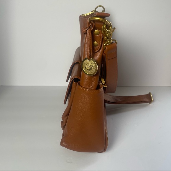 Share Minooy Hera Crossbody Tote Shoulder Bag Caramel Color 6.6L Soft Leather - Picture 7 of 16